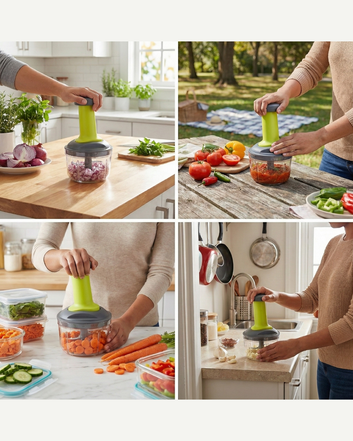 Hand Press Push Chopper- 650ml